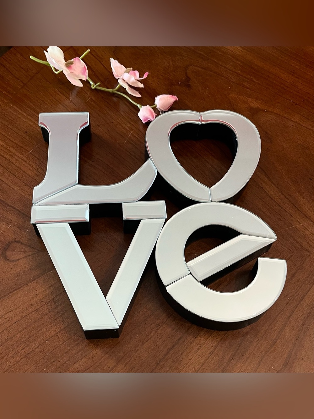3D Mirrored "LOVE" Wall Decor Sign, 10"x10" Pop Art Inspired